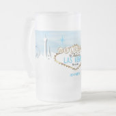 Welkom in Las Vegas - Sky Baby Blue Matglas Bierpul (Voorkant links)