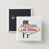 Welkom in Las-Vegas Vierkante Button 5,1 Cm (Voorkant /achterkant)