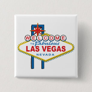 Welkom in Las-Vegas Vierkante Button 5,1 Cm