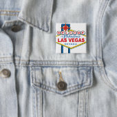 Welkom in Las-Vegas Vierkante Button 5,1 Cm (In situ)