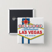 Welkom in Las-Vegas Vierkante Button 5,1 Cm (Voorkant /achterkant)