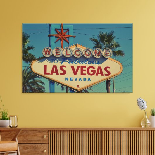 welkom in Las Vegas Wall Art Canvas Afdruk (Insitu (Woonkamer))