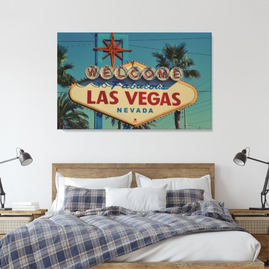 welkom in Las Vegas Wall Art Canvas Afdruk (Insitu (Slaapkamer))