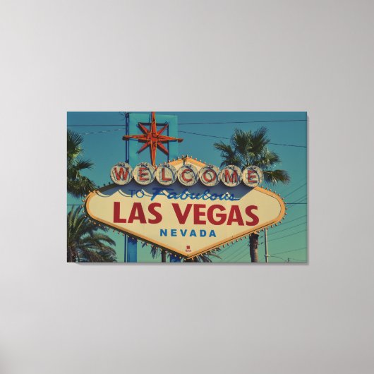 welkom in Las Vegas Wall Art Canvas Afdruk (Voorkant)