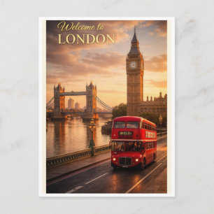 Welkom in Londen. Ansichtkaart Briefkaart