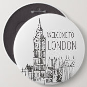 welkom in Londen Ronde Button 6,0 Cm (Voorkant /achterkant)