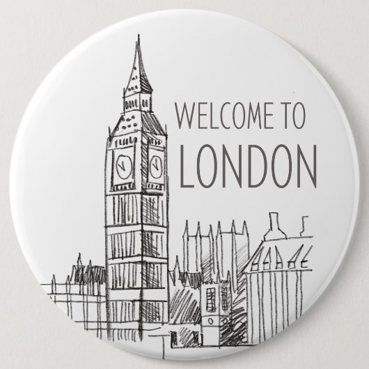 welkom in Londen Ronde Button 6,0 Cm (Voorkant)