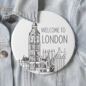 welkom in Londen Ronde Button 6,0 Cm (In situ)