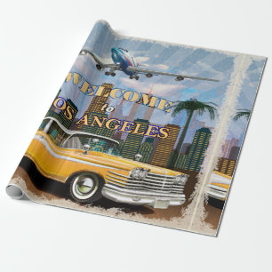 Welkom in Los Angeles retro poster. Cadeaupapier