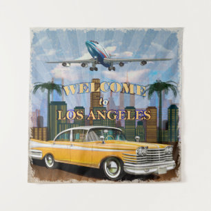 Welkom in Los Angeles retro poster. Wandkleed