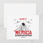 Welkom in Merica - Heeft iemand enige vrijheid bes Briefkaart (Voorkant / Achterkant)