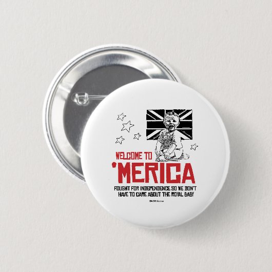 Welkom in Merica Ronde Button 5,7 Cm (Voorkant /achterkant)