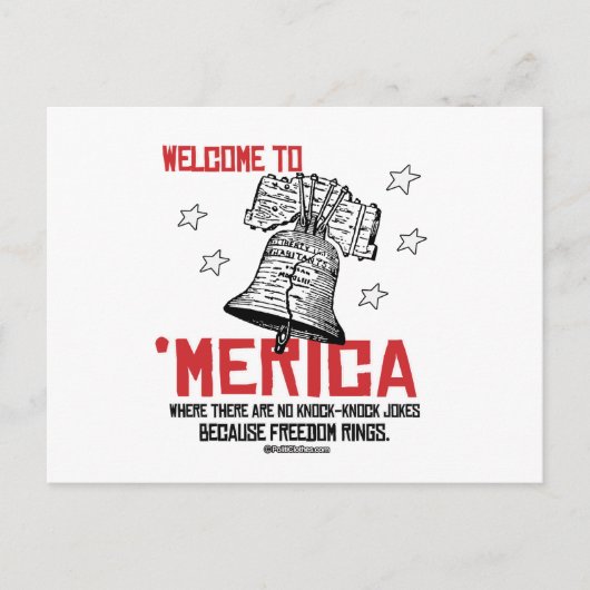 Welkom in Merica - Waar vrijheid gaat naar Briefkaart (Voorkant)