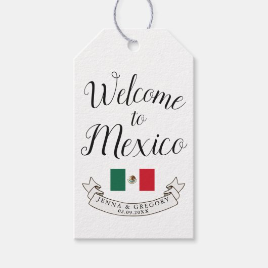 Welkom in Mexico | Bestemming Huwelijk Douane Cadeaulabel (Voorkant)