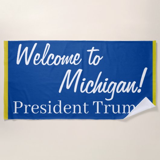 Welkom in Michigan! Trump Rally Towel Strandlaken (Voorkant)