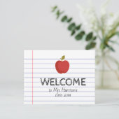 Welkom in mijn klas Apple Terug naar schoolleraar Briefkaart (Staand voorkant)