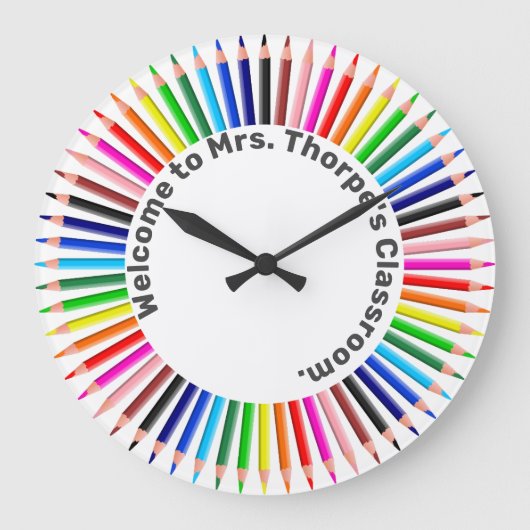 Welkom in mijn klaslokaal grote klok (Voorkant)