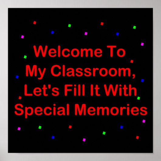 Welkom in mijn klaslokaal; vul het met herinnering poster (Voorkant)