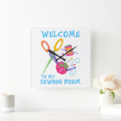 Welkom in mijn naaigarij vierkante klok (Huis)