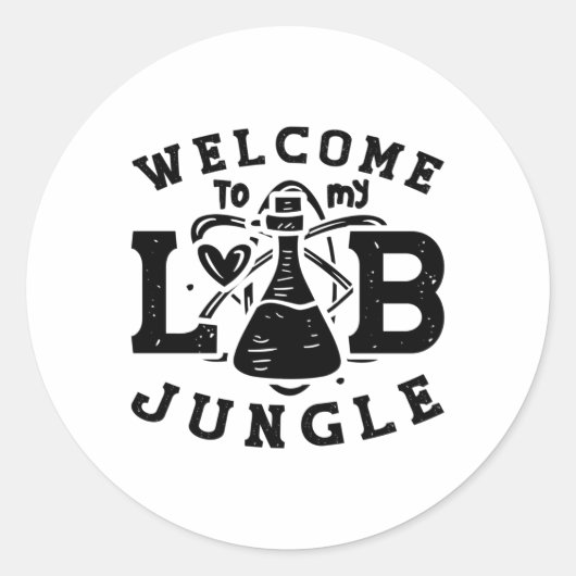 Welkom in mijn Oerwoud Tech Laboratory Science Ronde Sticker (Voorkant)