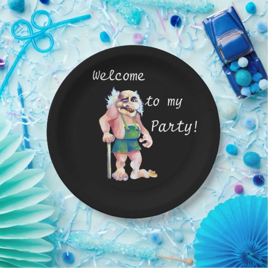 Welkom in mijn partij - Scandinavische gre Papieren Bordje (Feest)