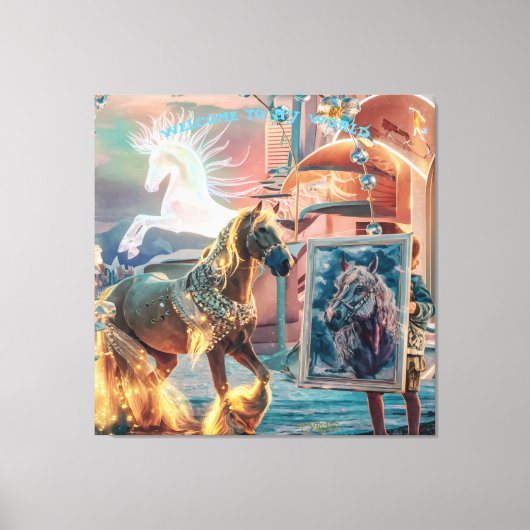 Welkom in mijn wereld canvas afdruk (Voorkant)