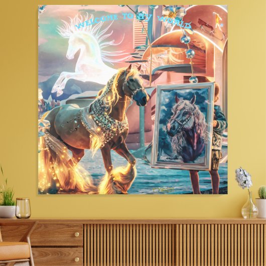 Welkom in mijn wereld canvas afdruk (Insitu (Woonkamer))