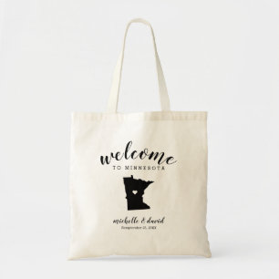 Welkom in Minnesota   Staat Silhouette Bruiloft Tote Bag