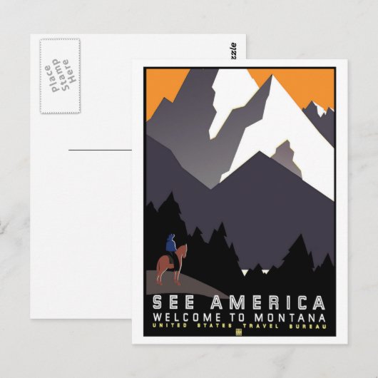 Welkom in Montana Briefkaart (Voorkant / Achterkant)