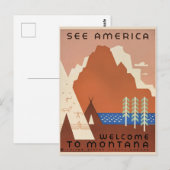 Welkom in Montana Briefkaart (Voorkant / Achterkant)