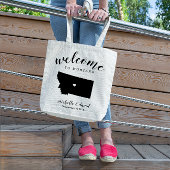 Welkom in Montana | State Silhouette Wedding Tote Bag