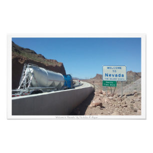 "Welkom in Nevada", Nevada State Sign Foto Afdruk