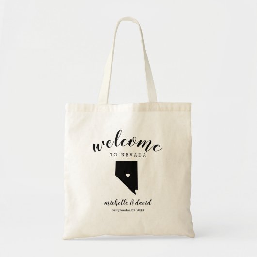 Welkom in Nevada | State Silhouette Wedding Tote Bag (Voorkant)
