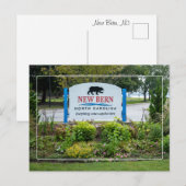 Welkom in New Bern NC Briefkaart (Voorkant / Achterkant)