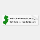 Welkom in New Jersey Bumpersticker (Voorkant)