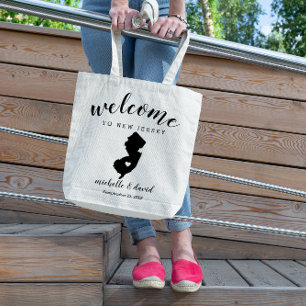Welkom in New Jersey   State Silhouette Wedding Tote Bag
