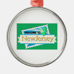 Welkom in New Jersey, Verenigde Staten van Amerika Metalen Ornament