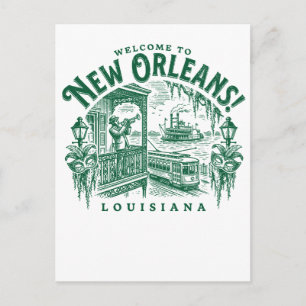 Welkom in New Orleans City Louisiana Briefkaart