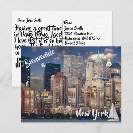 Welkom in New York City USA briefkaart (Voorkant / Achterkant)