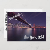 Welkom in New York City USA briefkaart (Voorkant / Achterkant)