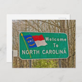 Welkom in North Carolina Briefkaart (Voorkant / Achterkant)