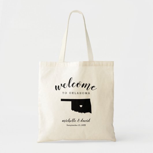 Welkom in Oklahoma | Staat Silhouette Bruiloft Tote Bag (Voorkant)