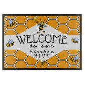 Welkom in ons bijenkorps snijplank (Voorkant)