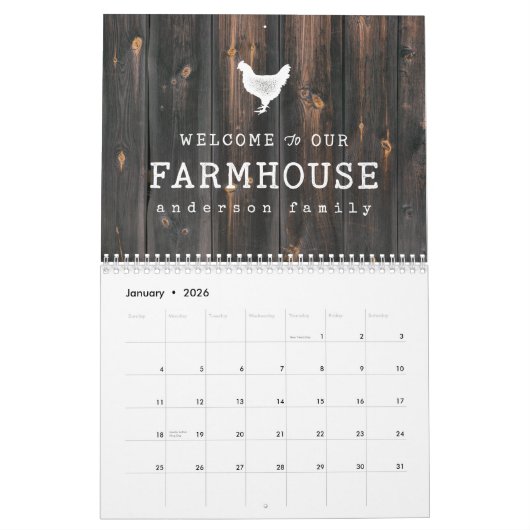 Welkom in ons boerderijland Rustic Wood Kalender (Jan 2026)