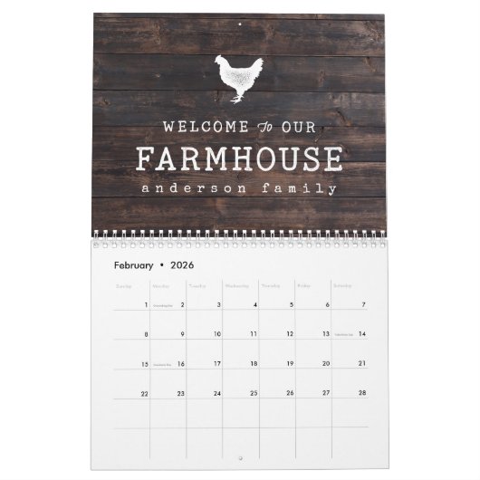 Welkom in ons boerderijland Rustic Wood Kalender (Feb 2026)