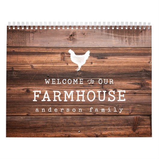 Welkom in ons boerderijland Rustic Wood Kalender (Hoes)