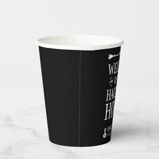 Welkom in ons gehakte huis papieren bekers (Rechts)