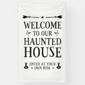 Welkom in ons gehakte huis spandoek (Verticaal)