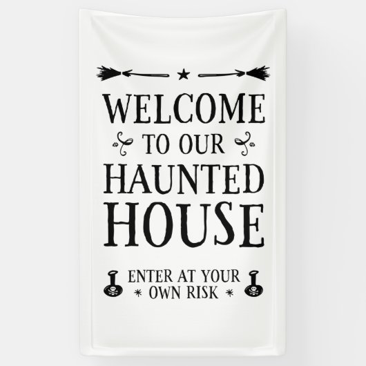 Welkom in ons gehakte huis spandoek (Verticaal)