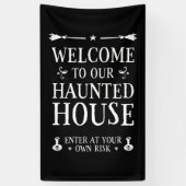 Welkom in ons gehakte huis spandoek (Verticaal)